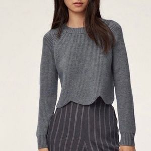 aritzia wilfred sardou cropped scallop sweater